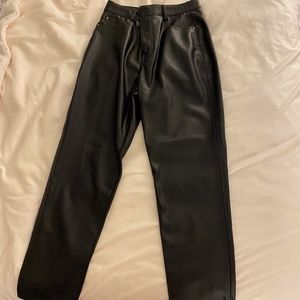 Zara Leather Pants Mom Fit- Never Worn